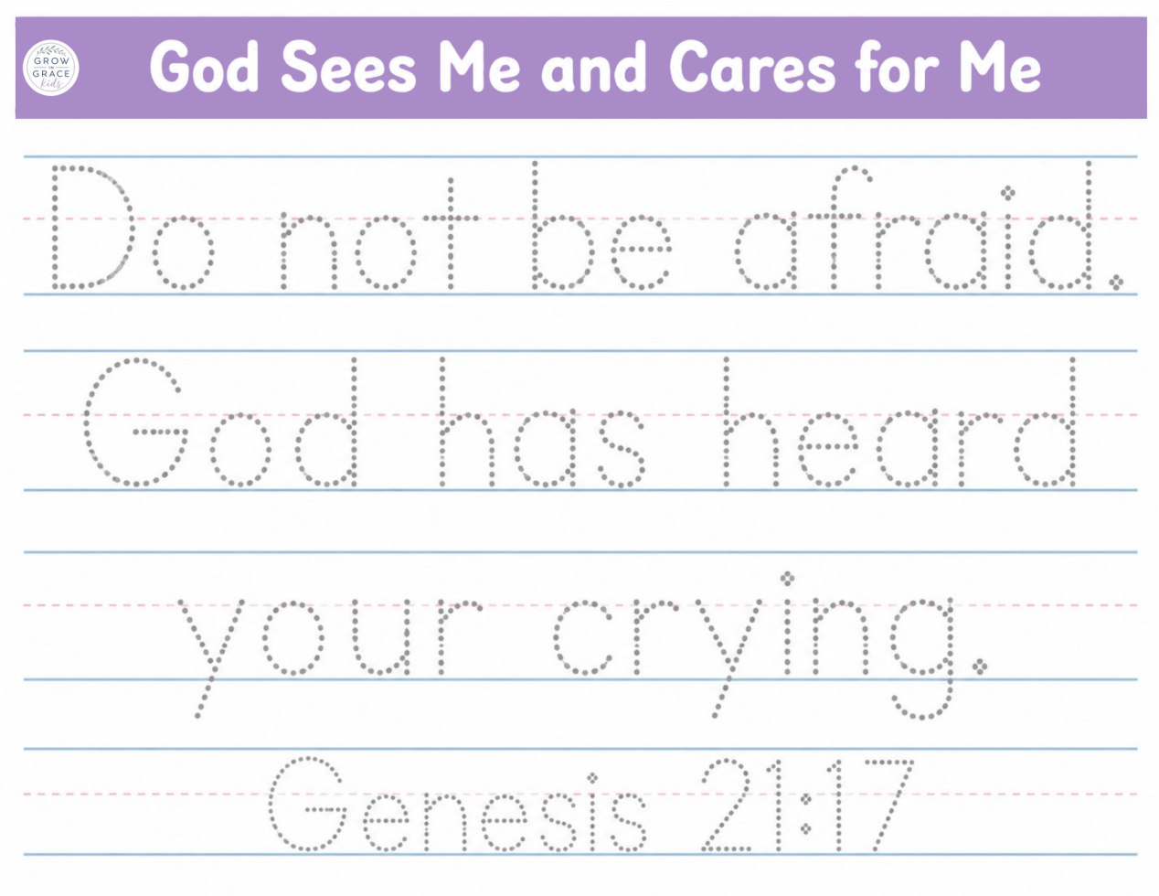 Memory verse tracing worksheet preview